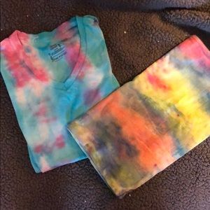 Tied dyed shirt with scarf